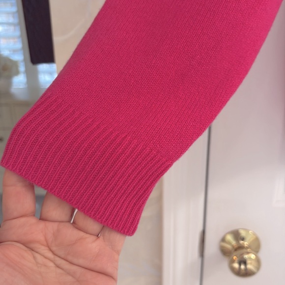 Ann Taylor Hot Pink Cashmere Sweater with Wide Neck and Raglan Long Sleeves. NWT - Picture 5 of 10